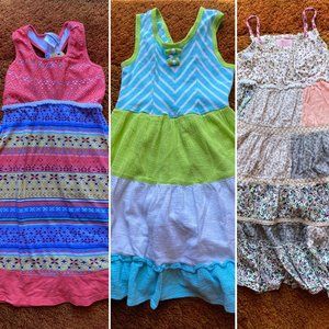 3 Pre-owned girl sun dress (1) sz 5-6 and (2) sz 5